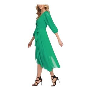DKNY Green Midi Wrap Dress